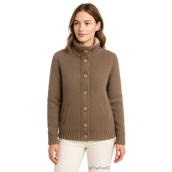 Daniele Blasi Italy Wool Blend Button Front Cardigan Sweater Brown S - Picture 1 of 9